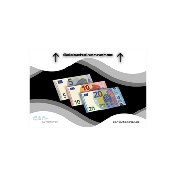 Geldscheinannahme 5€, 10€, 20€ Aufkleber